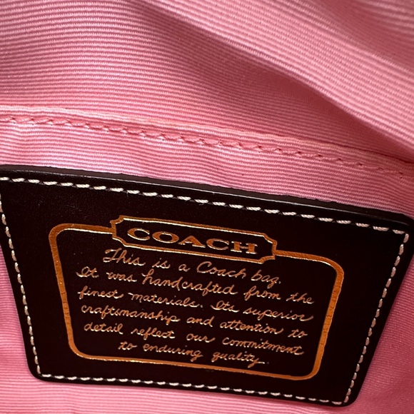 Coach Legacy Stripe Kiss Lock Pocket Zipper Hobo Handbag (RARE) (Mini Size) - Picture 11 of 15